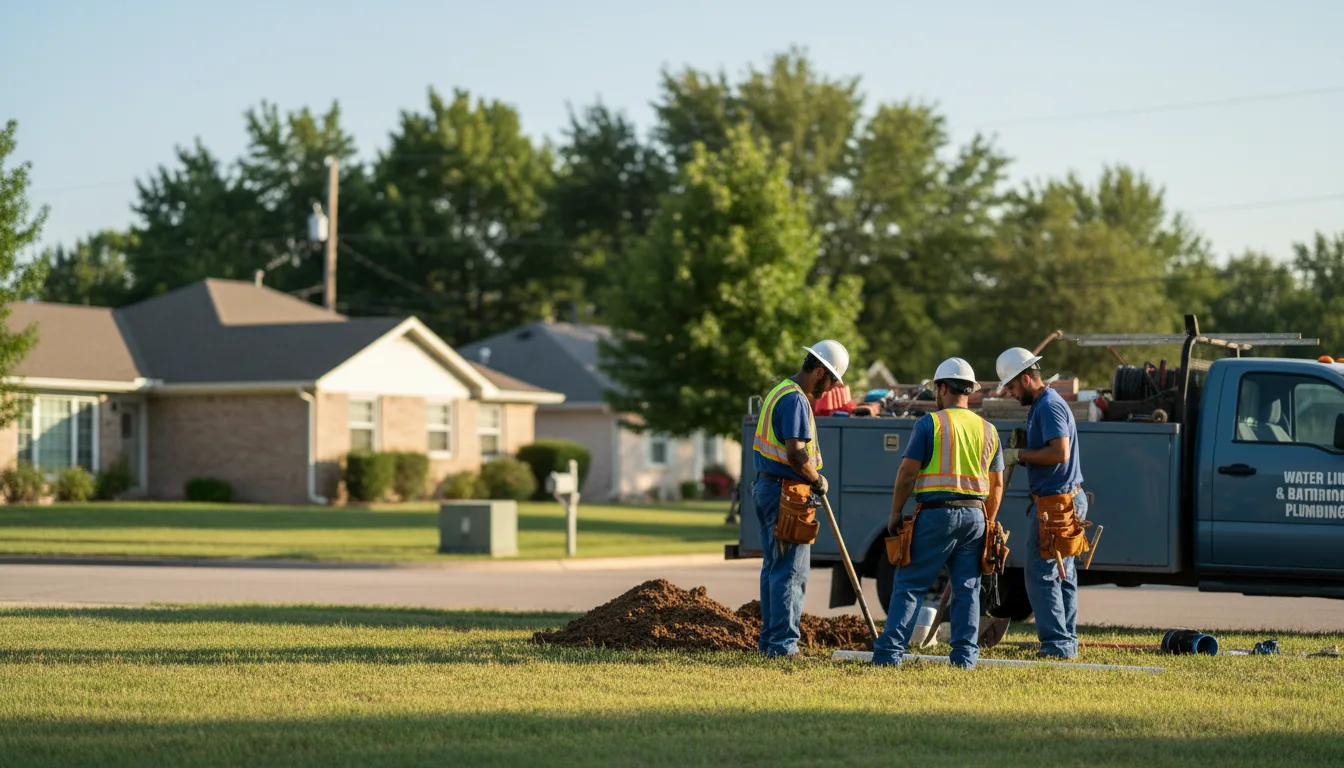 Residential water line and bathroom plumbing service in Woodward, IA
